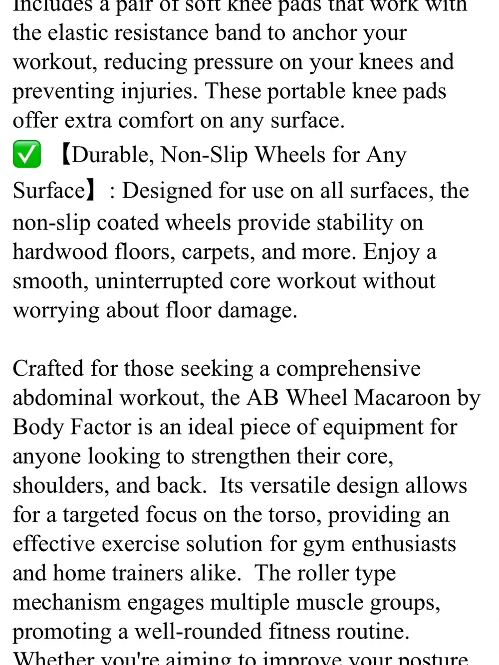 New in Box BODY FACTOR Macaroon Ab Wheel in Pink Workout Equipment Abdominal